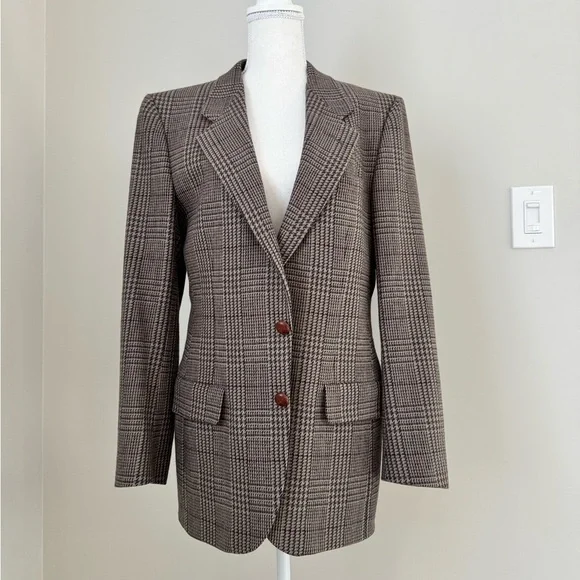 Vintage Valentino Uomo Plaid Tweed Wool
Sports Coat Blazer Jacket Houndstooth 38 - Picture 2 of 16